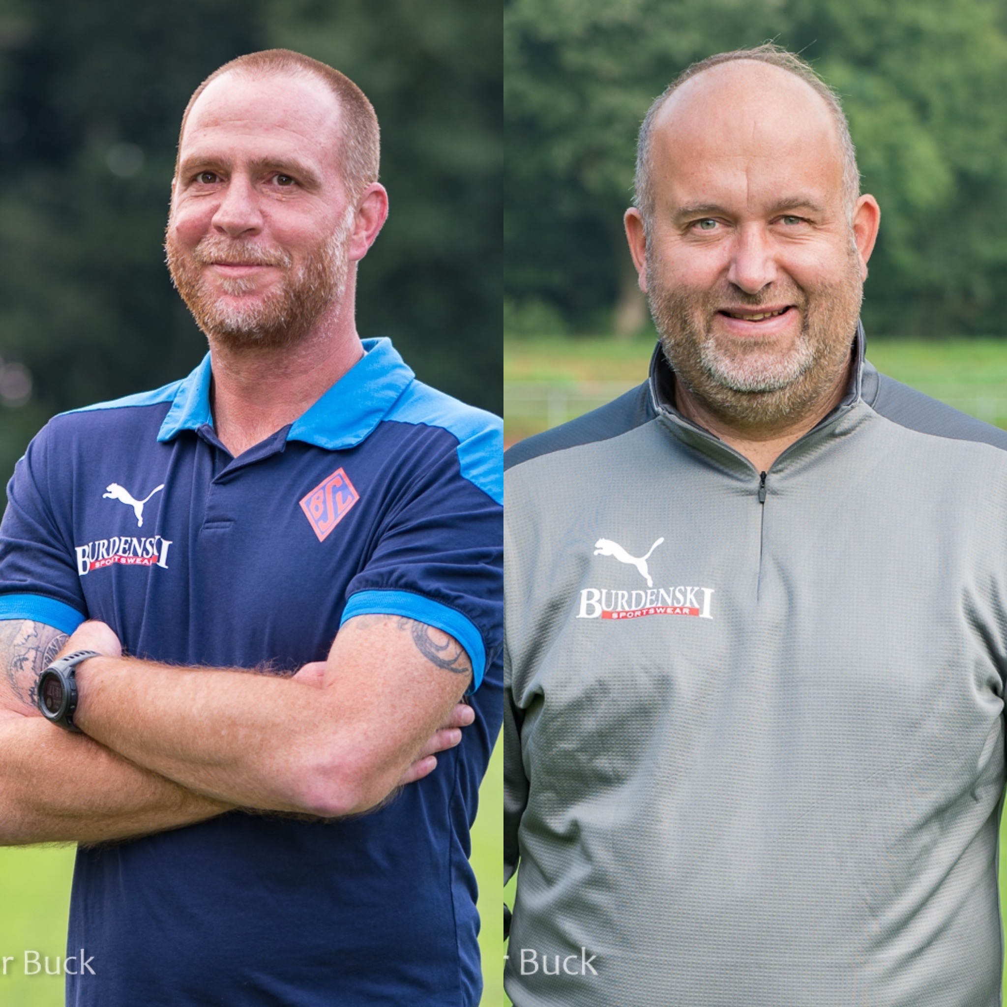 Der Vereinsvorsitzender Peter Moussalli (l.) und Ex-Trainer Steffen Dieckermann.